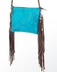 American Darling Western Small Crossbody Bag – Genuine Hair-On Cowhide Leather with Fringes, Adjustable Strap, Handcrafted in Texas