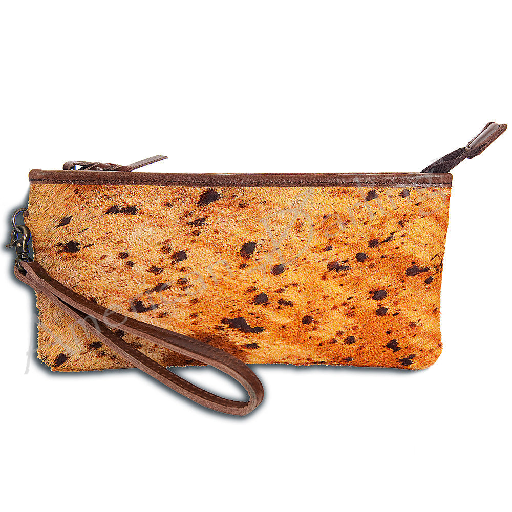 American Darling ADBG344YLAC2 Wristlet Hair On Genuine Leather Women Bag Western Handbag Purse