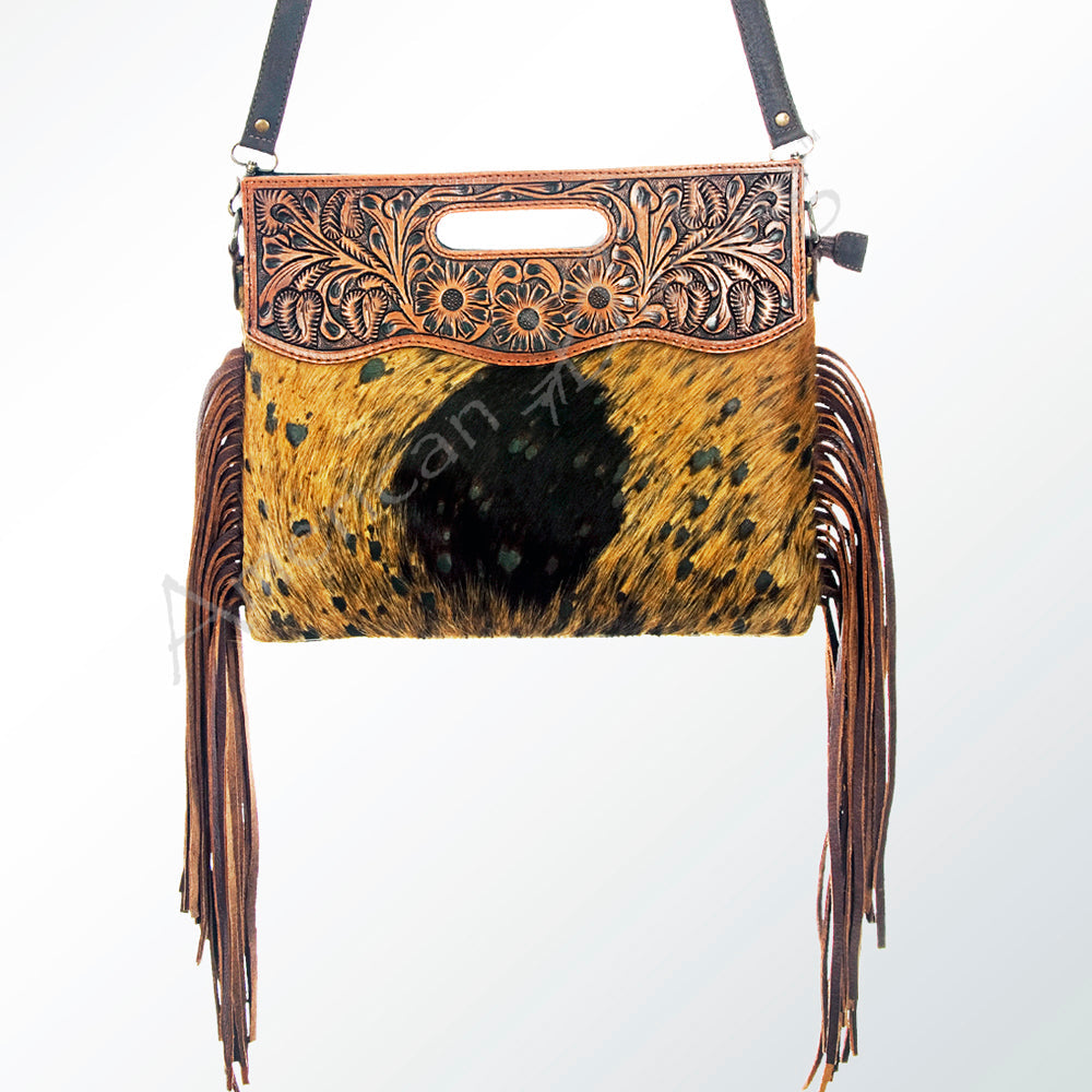 American Darling Clutch Hand Tooled Hair on Genuine Leather Western Women Bag Handbag Purse | Purses for Cute
