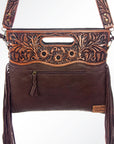 American Darling Clutch Hand Tooled Saddle Blanket Fabric Genuine Leather Western Women Bag Handbag Purse | Purses for Cute