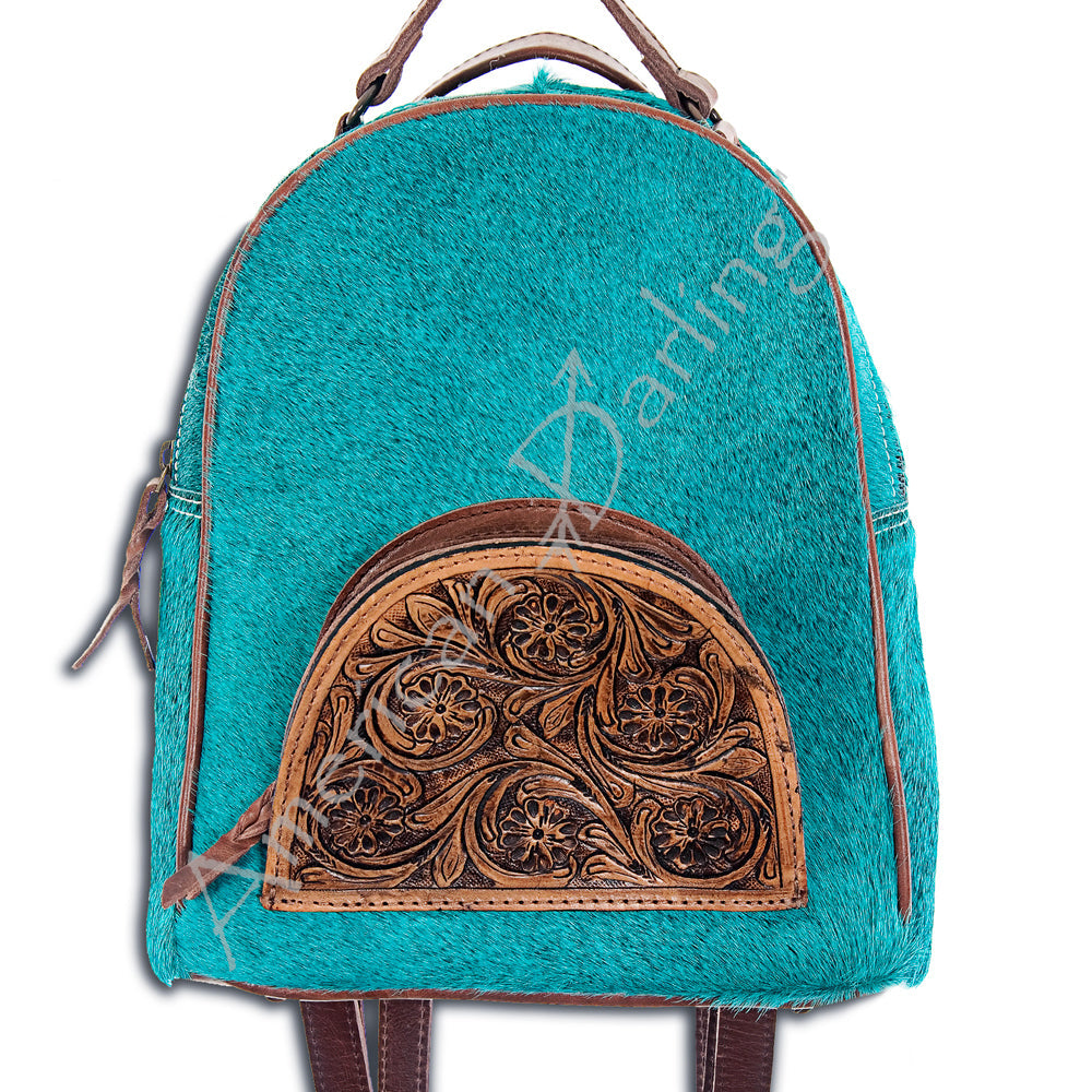 American Darling Hand Tooled Hair On Genuine Leather Women Bag Western Handbag Purse