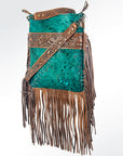 American Darling Messenger Hand Tooled Hair On Genuine Leather Western Women Bag Handbag Purse | Cute