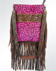 American Darling Messenger Hand Tooled Hair On Genuine Leather Western Women Bag Handbag Purse | Cute