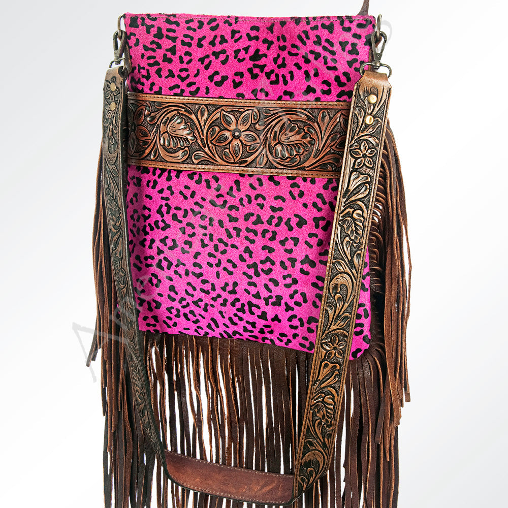 American Darling Messenger Hand Tooled Hair On Genuine Leather Western Women Bag Handbag Purse | Cute