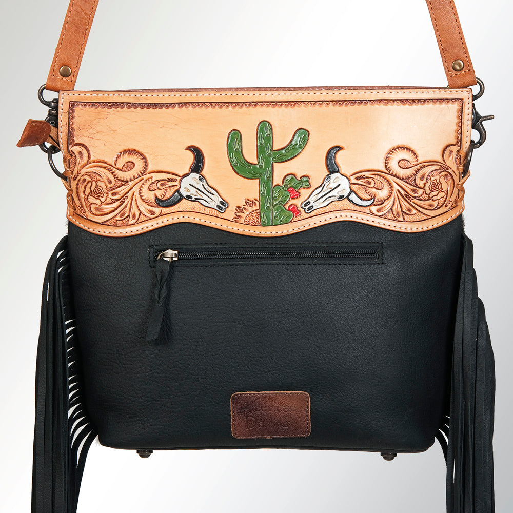 Hand Tooled Saddle Blanket Leather Western Clutch For Women