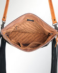 Hand Tooled Saddle Blanket Leather Western Clutch For Women