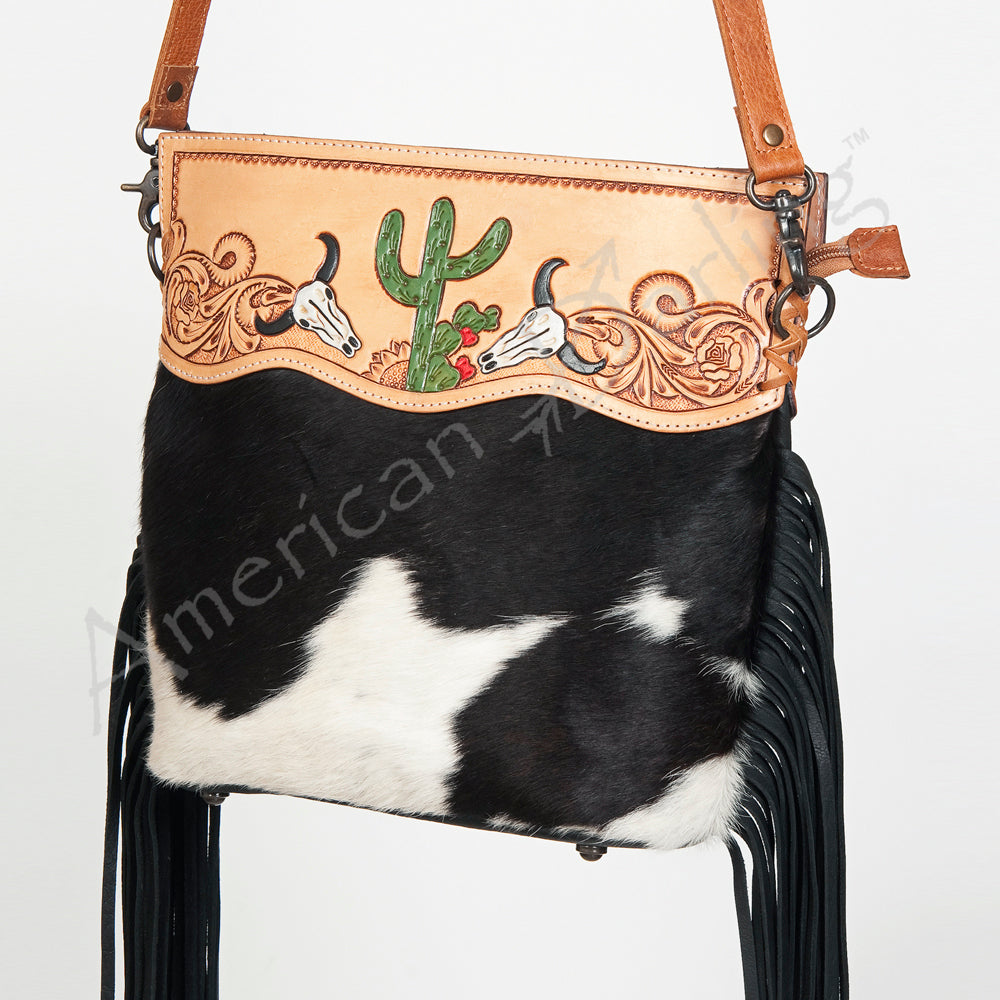 Hand Tooled Saddle Blanket Leather Western Clutch For Women