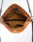 Hand Tooled Saddle Blanket Leather Western Clutch For Women