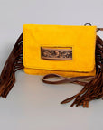 American Darling ADBG501A Clutch Hand Tooled Hair On Genuine Leather women bag western handbag purse