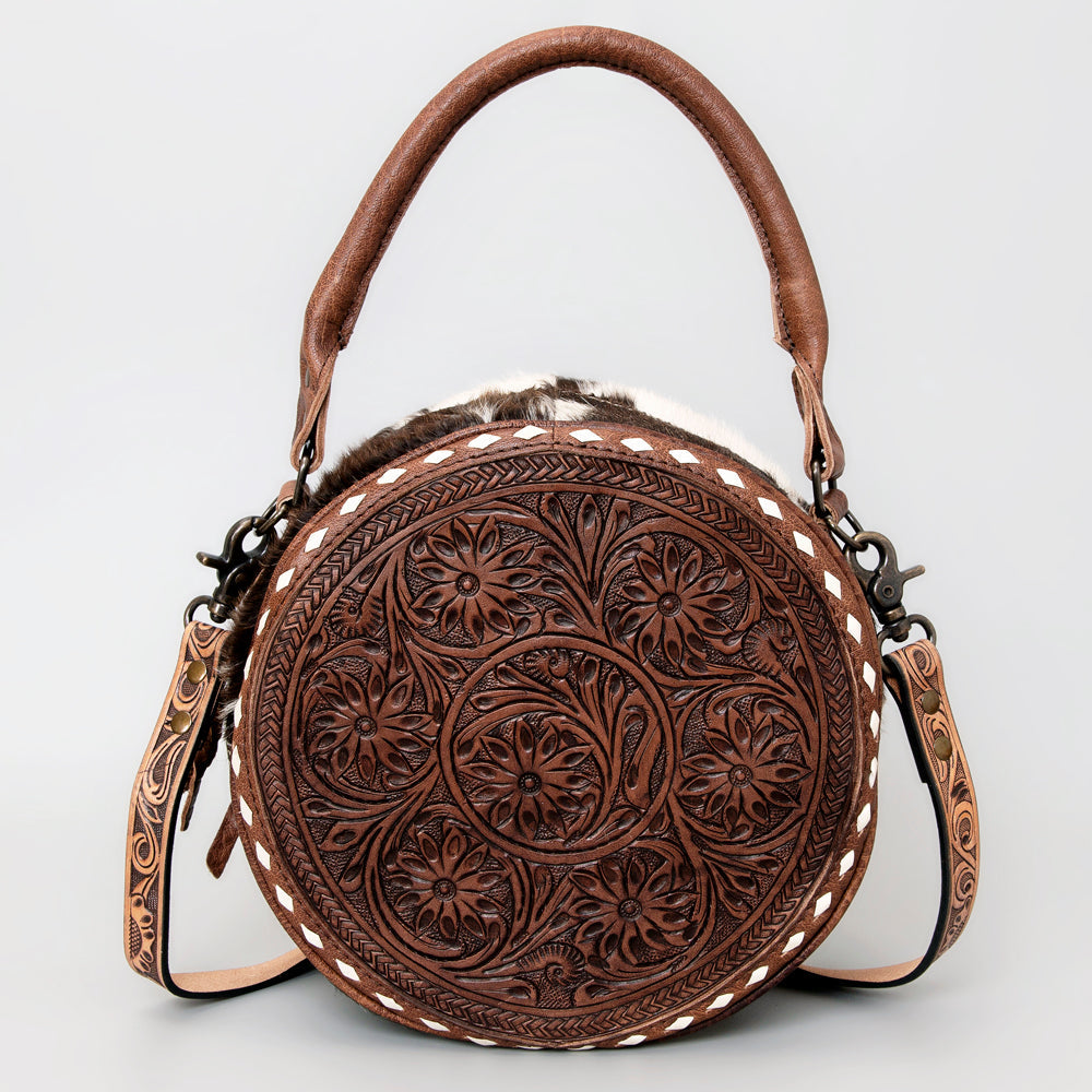 American Darling ADBG505 Canteen Hand Tooled Genuine Leather Women Bag Western Handbag Purse