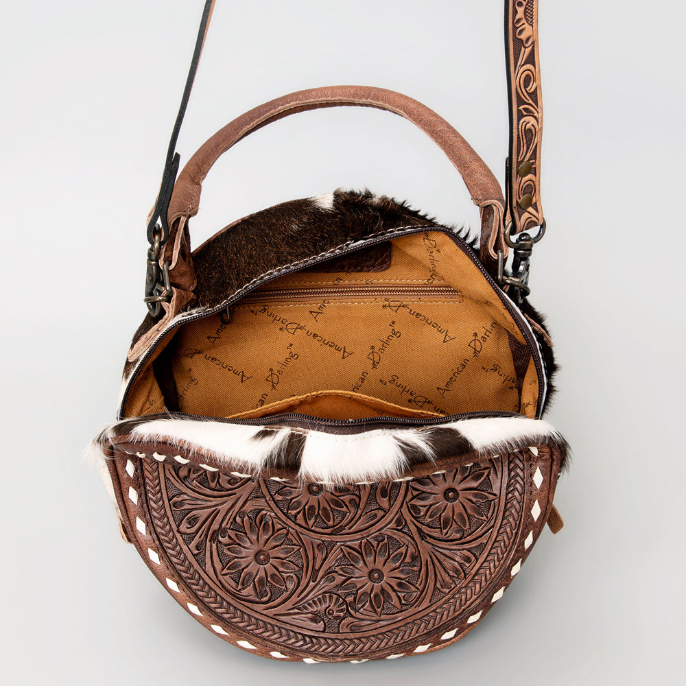 American Darling ADBG505 Canteen Hand Tooled Genuine Leather Women Bag Western Handbag Purse