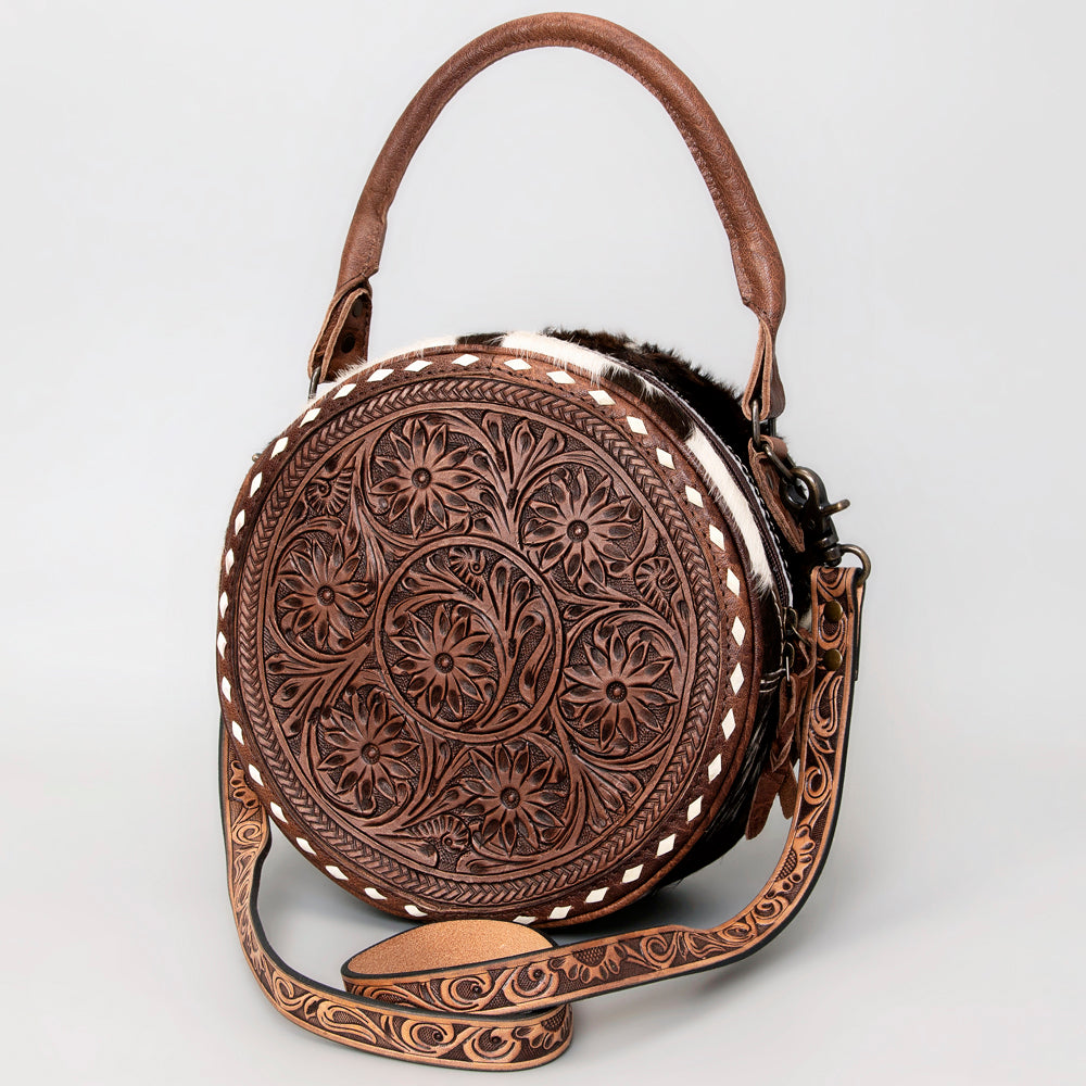 American Darling ADBG505 Canteen Hand Tooled Genuine Leather Women Bag Western Handbag Purse