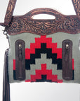 American Darling ADBGZ169G Clutch Hand Tooled Saddle Blanket Genuine Leather Women Bag Western Handbag Purse