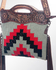 American Darling ADBGZ169G Clutch Hand Tooled Saddle Blanket Genuine Leather Women Bag Western Handbag Purse