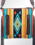 American Darling ADBGZ170R Crossbody Hand Tooled Saddle Blanket Genuine Leather Women Bag Western Handbag Purse