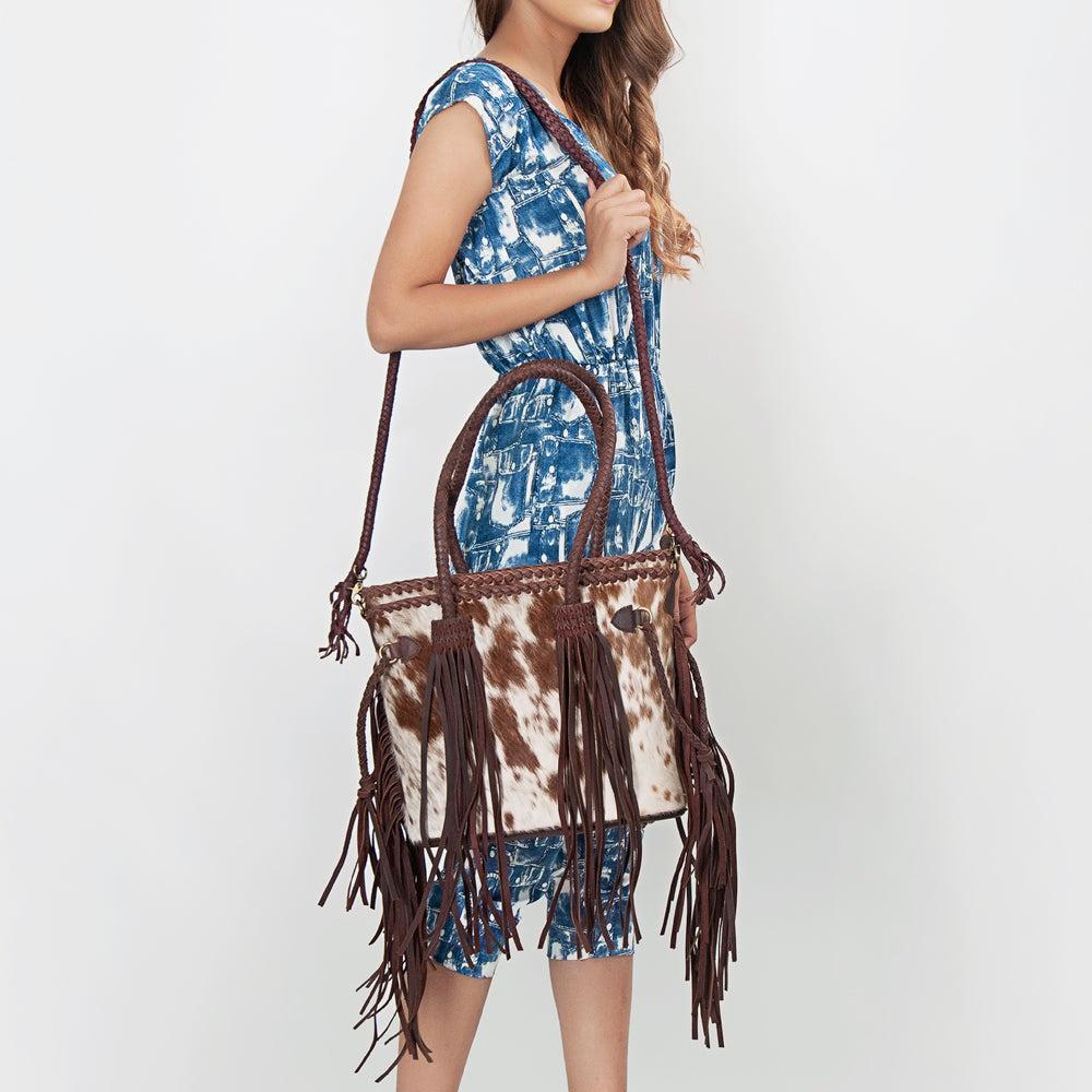 American Darling ADBGD117 Tote Hair-On Genuine Leather Women Bag Western Handbag Purse