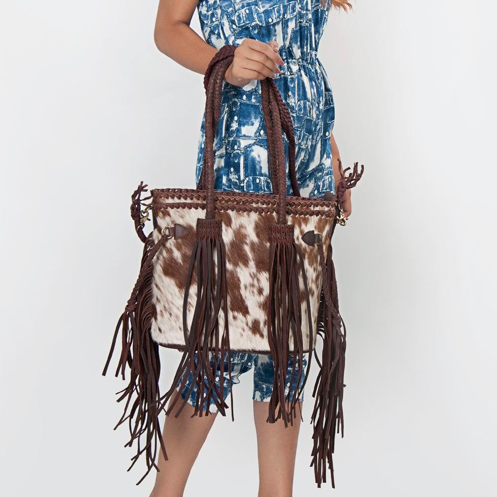 American Darling ADBGD117 Tote Hair-On Genuine Leather Women Bag Western Handbag Purse