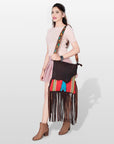 American Darling Tote Hand Tooled Hair On Genuine Leather Women Bag Western Handbag Purse