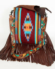 American Darling Messenger Saddle Blanket Genuine Leather Women Bag Western Handbag Purse