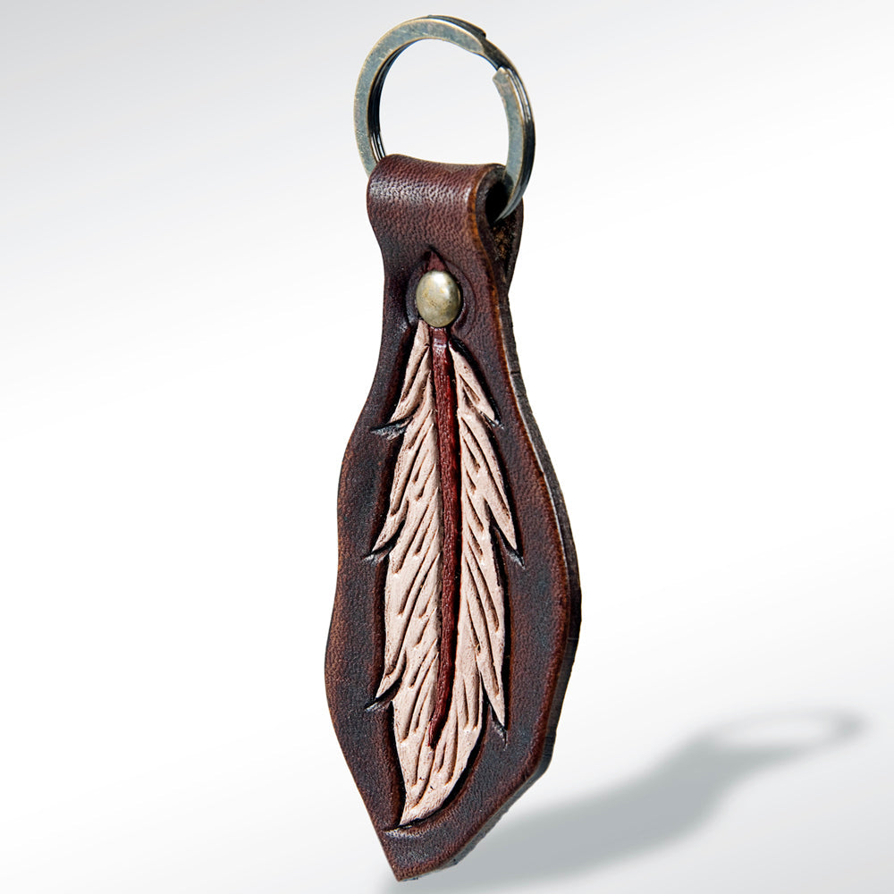 American Darling ADKR142 Hand Tooled Carved Genuine Leather Keyring