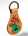 American Darling ADKR154 Hand Tooled Carved Genuine Leather Keyring