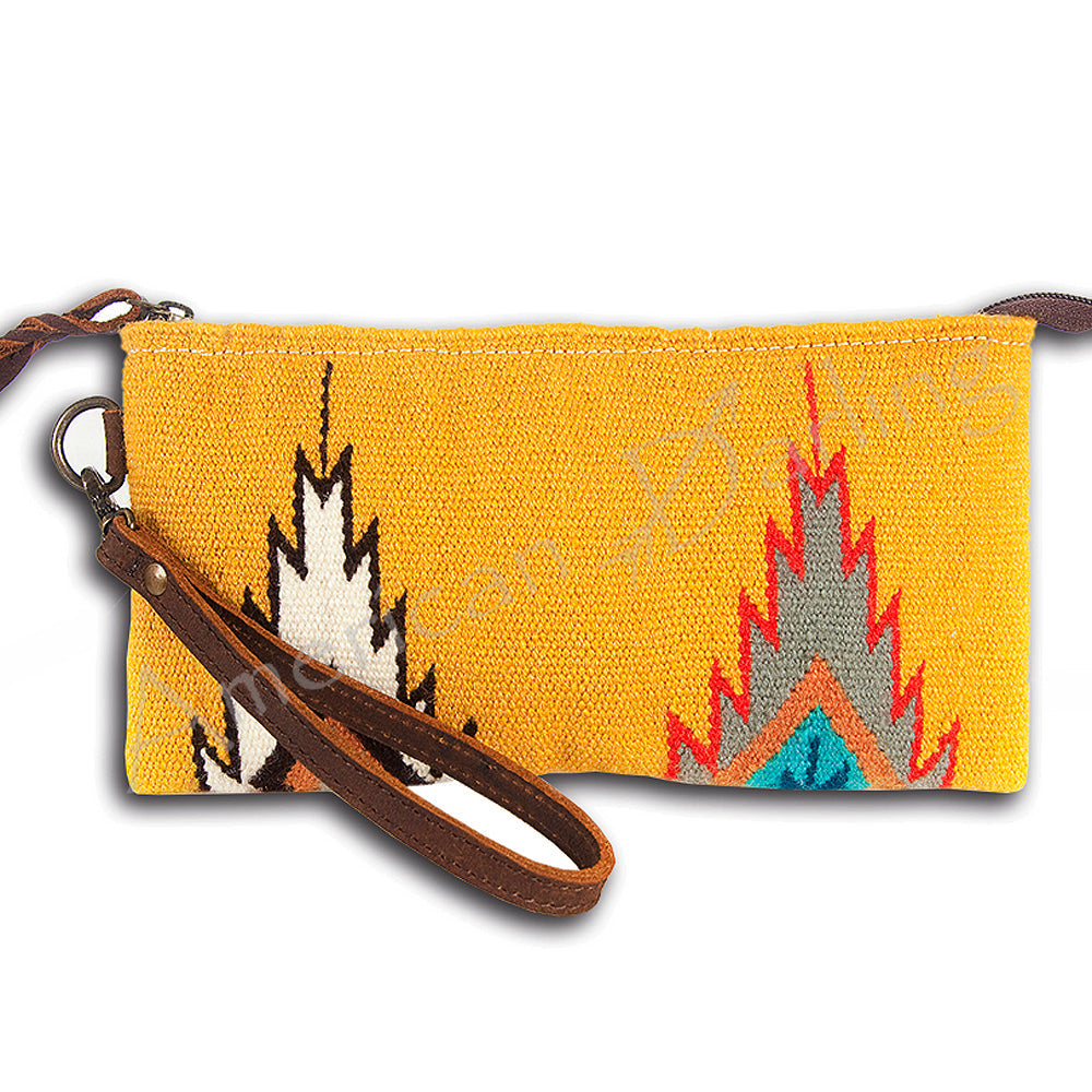 American Darling ADBG344A Wristlet Saddle Blanket Genuine Leather Women Bag Western Handbag Purse