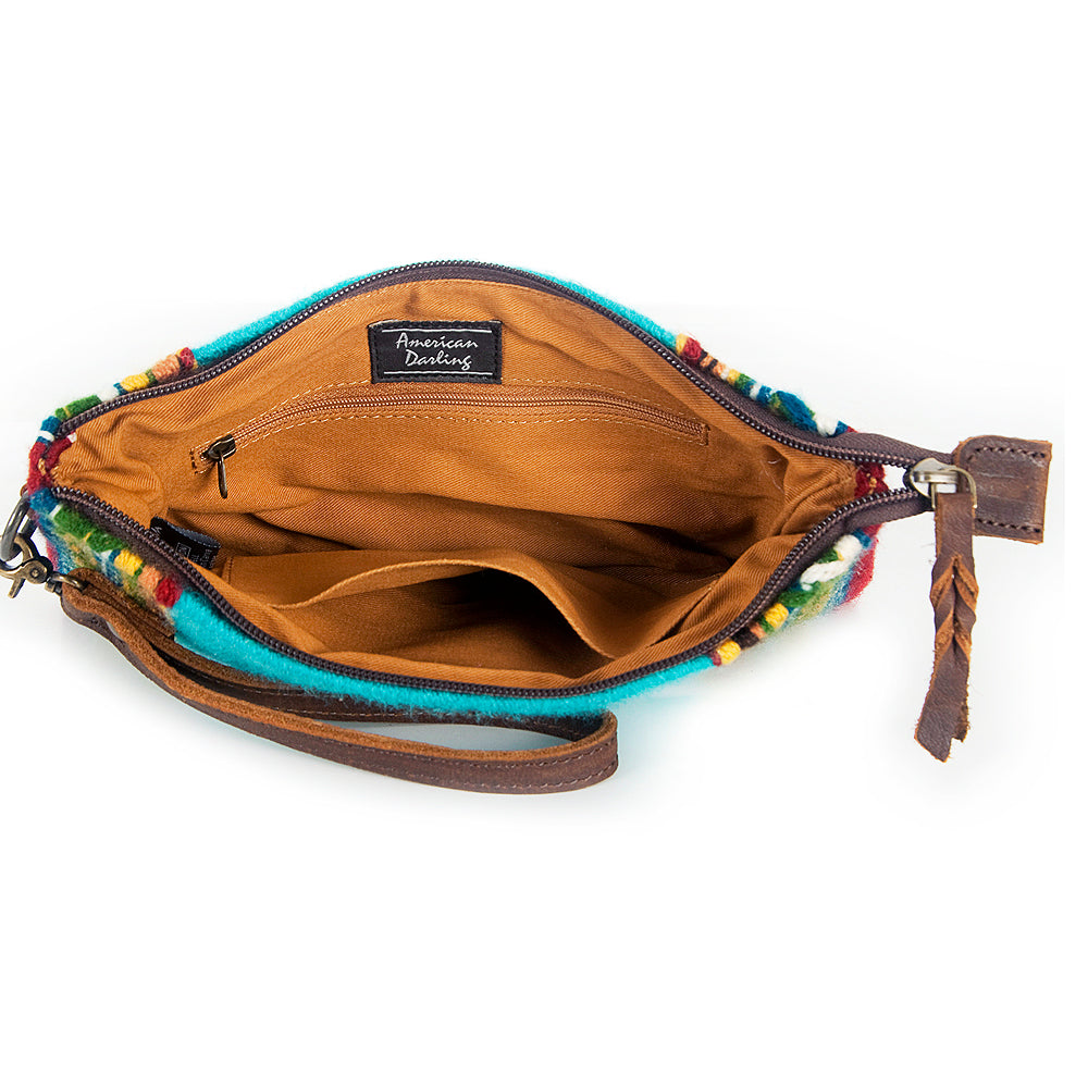 American Darling ADBG344C Wristlet Saddle Blanket Genuine Leather Women Bag Western Handbag Purse