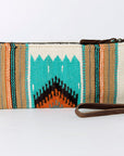 American Darling ADBG344E Wristlet Saddle Blanket Genuine Leather Women Bag Western Handbag Purse