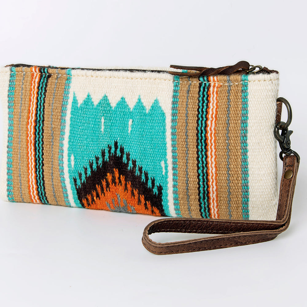 American Darling ADBG344E Wristlet Saddle Blanket Genuine Leather Women Bag Western Handbag Purse