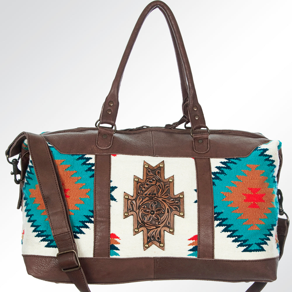American Darling Duffel Saddle Blanket Genuine Leather Women Bag Western Handbag Purse
