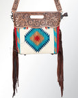 American Darling ADBG496A Clutch Hand Tooled Saddle Blanket Genuine Leather Women Bag Western Handbag Purse