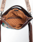 American Darling ADBG496A Clutch Hand Tooled Saddle Blanket Genuine Leather Women Bag Western Handbag Purse