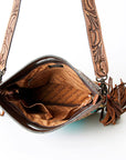 American Darling ADBG496A Clutch Hand Tooled Saddle Blanket Genuine Leather Women Bag Western Handbag Purse