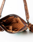 American Darling ADBG496A Clutch Hand Tooled Saddle Blanket Genuine Leather Women Bag Western Handbag Purse
