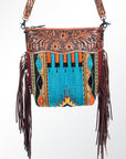 American Darling Signature Crossbody Hand Tooled Saddle Blanket Genuine Leather Women Bag Western Handbag Purse