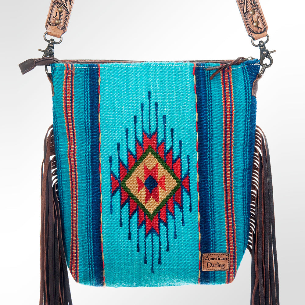 American Darling Signature Crossbody Hand Tooled Saddle Blanket Genuine Leather Women Bag Western Handbag Purse