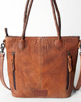 American Darling ADBG511BRW Tote Hair-On Genuine Leather Women Bag Western Handbag Purse