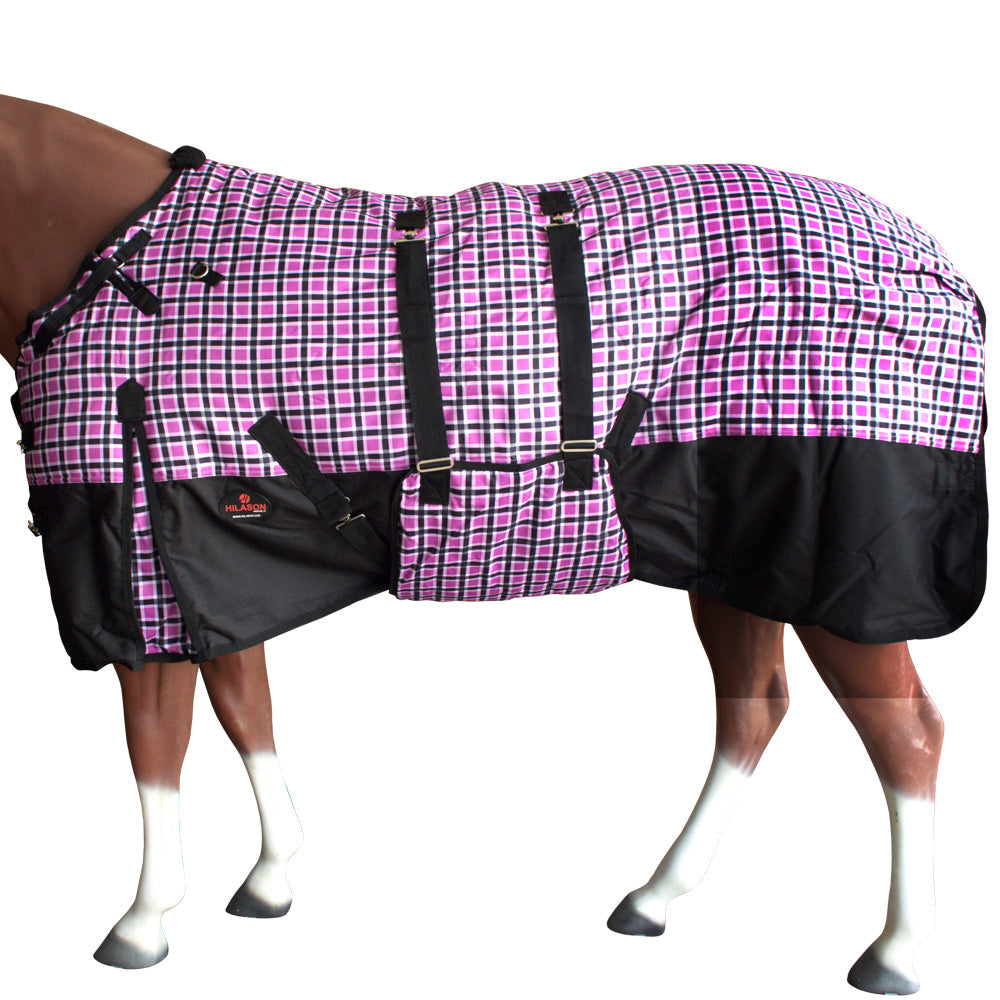 HILASON 1200D Winter Waterproof Poly Horse Printed Turnout Blanket Belly Wrap | Turnout Blankets for Horses