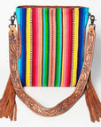American Darling ADBGZ181 Messenger Saddle Blanket Genuine Leather Women Bag Western Handbag Purse