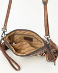 American Darling Hand Tooled Hair On Genuine Leather Women Bag Western Handbag Purse