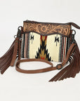 American Darling Hand Tooled Hair On Genuine Leather Women Bag Western Handbag Purse