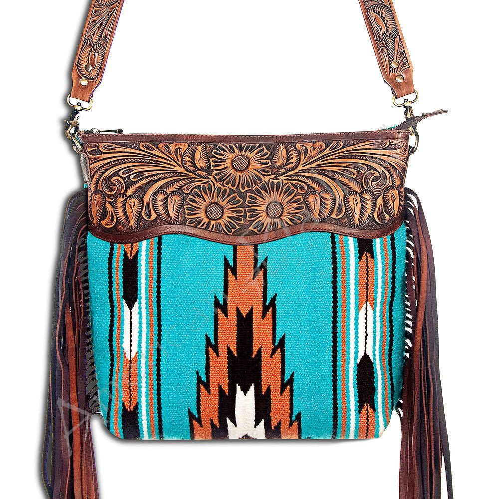 American Darling Signature Crossbody Hand Tooled Saddle Blanket Genuine Leather Women Bag Western Handbag Purse