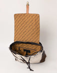 ADBGZ102TAW American Darling Hand Tooled Hair On Genuine Leather Women Bag Western Handbag Purse
