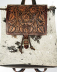 American Darling Hand Tooled Hair On Genuine Leather Women Bag Western Handbag Purse