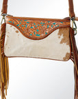 American Darling Small Crossbody Hand Tooled Hair On Genuine Leather Women Bag Western Handbag Purse
