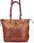 American Darling Tote Hand Tooled Hair On Genuine Leather Women Bag Western Handbag Purse
