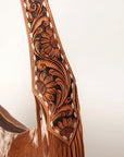 Western Style Leather Hobo Handbag With Hair On Cowhide