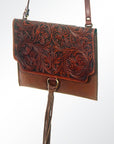 American Darling ADBGI115 Coin Purse Hand Tooled Genuine Leather Women Bag Western Handbag Purse