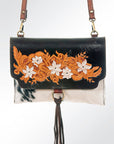 American Darling Wallet Hand Tooled Hair on Genuine Leather Western Women Bag Handbag Purse | Purses for Cute