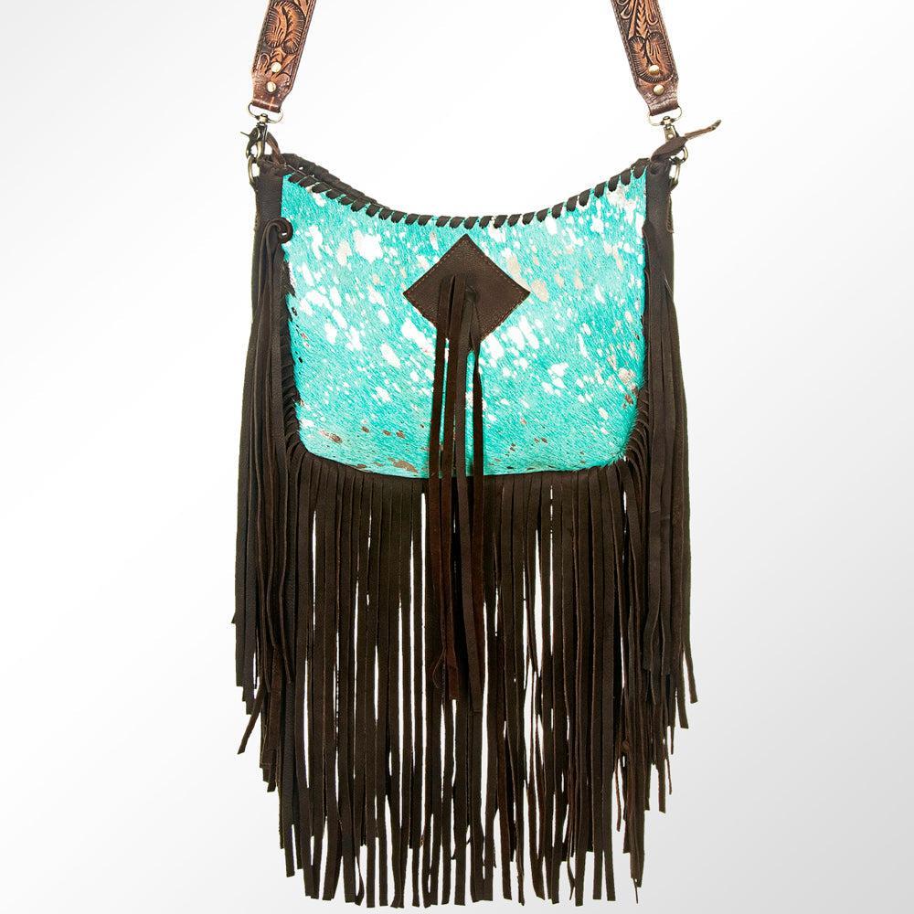 American Darling ADBGZ187TRQ Hobo Hair On Genuine Leather Women Bag Western Handbag Purse